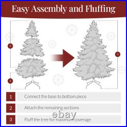 Best Choice Products Pre-Lit Artificial Christmas Tree Incandescent Lights Red