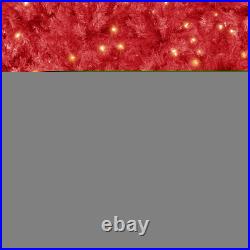 Best Choice Products Pre-Lit Artificial Christmas Tree Incandescent Lights Red