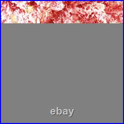 Best Choice Products Pre-Lit Flocked Artificial Pine Tree Lights Red White