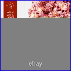 Best Choice Products Pre-Lit Flocked Artificial Pine Tree Lights Red White