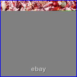 Best Choice Products Pre-Lit Flocked Artificial Pine Tree Lights Red White