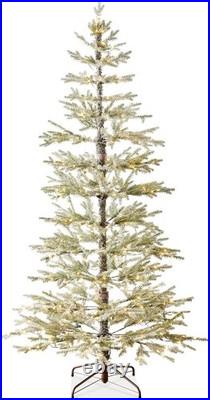 Best Choice Products Pre-Lit Sparse Christmas Tree 6Ft Artificial Flocked Pine H
