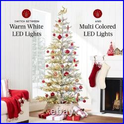 Best Choice Products Pre-Lit Sparse Christmas Tree 6Ft Artificial Flocked Pine H