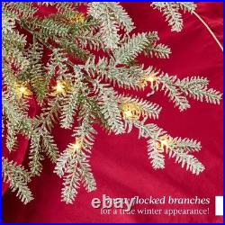 Best Choice Products Pre-Lit Sparse Christmas Tree 6Ft Artificial Flocked Pine H