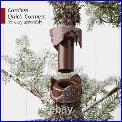 Best Choice Products Pre-Lit Sparse Christmas Tree 6Ft Artificial Flocked Pine H
