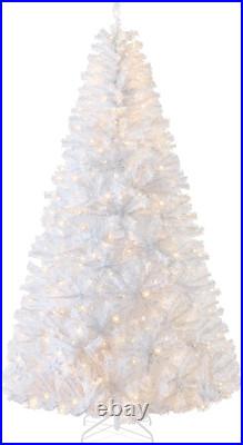 Best Choice Products White Christmas Tree 7.5Ft Pre-Lit Artificial Pine Tree Pre