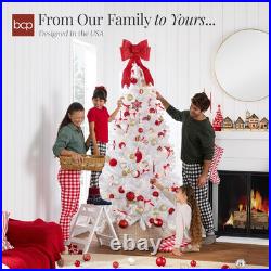 Best Choice Products White Christmas Tree 7.5Ft Pre-Lit Artificial Pine Tree Pre