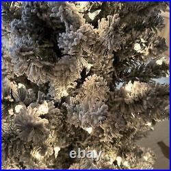 Bethlehem Lights 5' Slim Spruce Flocked Tree Clear Lighted Christmas Tree Bethlehem Lights 5' Slim Spruce Flocked Tree Clear Lighted Christmas Tree
