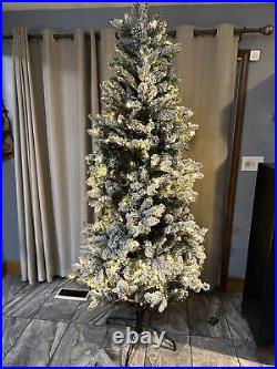 Bethlehem Lights 7' Flocked 2-in-1 Heritage Christmas Tree Multicolor Clear New
