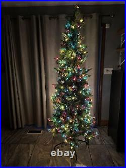 Bethlehem Lights 7' Slim Spruce Tree Multicolor Lighted CHRISTMAS Tree