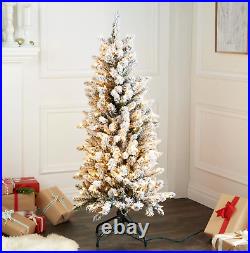 Bethlehem Lights Flocked Pre-lit Spruce Tree 5ft Clear Lights 100% Authentic Bethlehem Lights Flocked Pre-lit Spruce Tree 5ft Clear Lights 100% Authentic