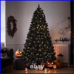 Black Prelit Artificial Hinged Christmas Tree with Remote Control, Timer, LED Light Black Prelit Artificial Hinged Christmas Tree with Remote Control, Timer, LED Light