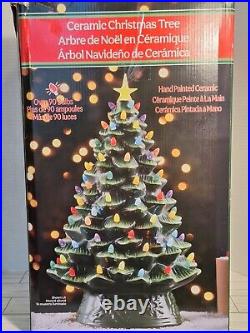 Ceramic Large 18 Tall Lighted Christmas Tree Gold Star With Original Box Ceramic Large 18 Tall Lighted Christmas Tree Gold Star With Original Box
