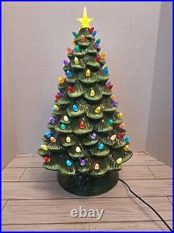 Ceramic Large 18 Tall Lighted Christmas Tree Gold Star With Original Box Ceramic Large 18 Tall Lighted Christmas Tree Gold Star With Original Box