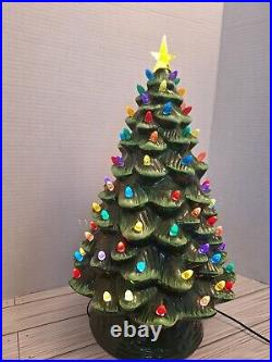 Ceramic Large 18 Tall Lighted Christmas Tree Gold Star With Original Box Ceramic Large 18 Tall Lighted Christmas Tree Gold Star With Original Box