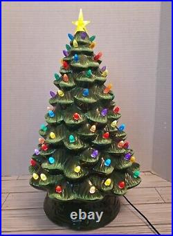 Ceramic Large 18 Tall Lighted Christmas Tree Gold Star With Original Box Ceramic Large 18 Tall Lighted Christmas Tree Gold Star With Original Box