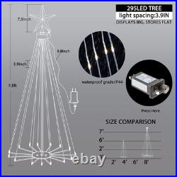Christmas Cone Tree Light, 7.5Ft 295 LED Light Show Christmas Tree with 8 Modes