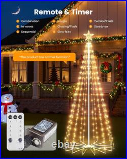 Christmas Cone Tree Light, 7.5ft 295 LED Light Show Christmas Tree with 8 Modes Christmas Cone Tree Light, 7.5ft 295 LED Light Show Christmas Tree with 8 Modes