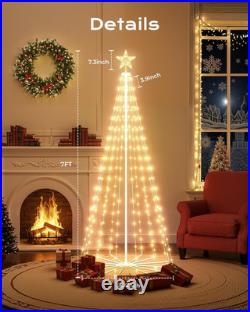 Christmas Cone Tree Light, 7.5ft 295 LED Light Show Christmas Tree with 8 Modes