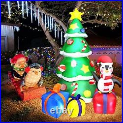 Christmas Inflatable Tree, KAQINU 7.5 Foot LED Light Up Giant Christmas