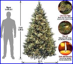 Christmas Prelit 7.5ft Tree with750 Clear Lights, Pinecones, 1399 Branch Tips