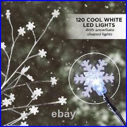 Christmas Snowflake Tree With Cool White LED Lights Xmas Holiday Decoration Decor
