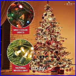 Christmas Tree 10 Ft- Pre-Lit White and Multi-Color Premium LED Lights Artific