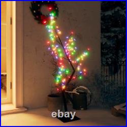 Christmas Tree 128 LEDs Colorful Light Cherry Blossom 4 ft