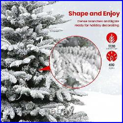 Christmas Tree 4-7.5FT Artificial Snow Flocked with 170-410 RGB Lights Xmas Decor Christmas Tree 4-7.5FT Artificial Snow Flocked with 170-410 RGB Lights Xmas Decor