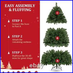 Christmas Tree 6FT Pre-lit Artificial Tree with LED Lights&Metal Stand Xmas Tree