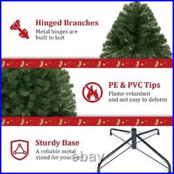 Christmas Tree 6FT Pre-lit Artificial Tree with LED Lights&Metal Stand Xmas Tree