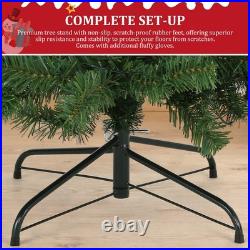 Christmas Tree 6FT Pre-lit Artificial Tree with LED Lights&Metal Stand Xmas Tree
