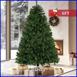 Christmas Tree 6FT Pre-lit Artificial Tree with LED Lights&Metal Stand Xmas Tree