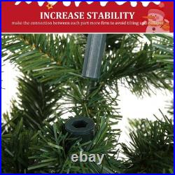 Christmas Tree 6FT Pre-lit Artificial Tree with LED Lights&Metal Stand Xmas Tree