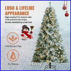 Christmas Tree 7.5ft Prelit Flocked Xmas Tree with 550 LED Lights 1346 Tip Christmas Tree 7.5ft Prelit Flocked Xmas Tree with 550 LED Lights 1346 Tip