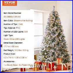 Christmas Tree 7.5ft Prelit Flocked Xmas Tree with 550 LED Lights 1346 Tip Christmas Tree 7.5ft Prelit Flocked Xmas Tree with 550 LED Lights 1346 Tip