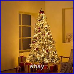 Christmas Tree 7.5ft Prelit Flocked Xmas Tree with 550 LED Lights 1346 Tip Christmas Tree 7.5ft Prelit Flocked Xmas Tree with 550 LED Lights 1346 Tip