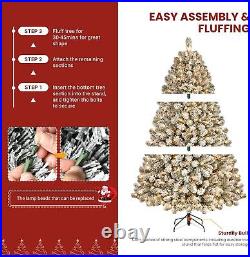 Christmas Tree 9ft Prelit Snow Flocked Artificial with 600 Warm Lights Holiday Christmas Tree 9ft Prelit Snow Flocked Artificial with 600 Warm Lights Holiday