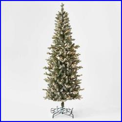 Christmas Tree Artificial 7FT Glittered Balsam Fir with Pre-Lit Clear Lights