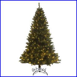 Christmas Tree Artificial Hinged Xmas Tree with Led Lights Foldable Stand