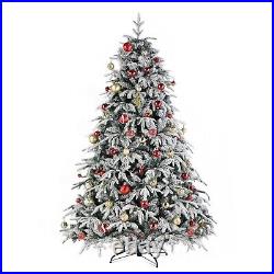 Christmas Tree Artificial Holiday Led Lights Xmas Pre-Lit Pine Decor Stand 7 Ft