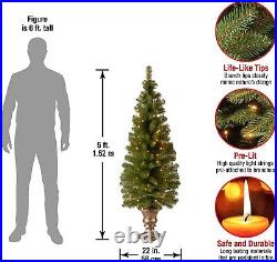 Christmas Tree For Entrances Includes Pre-strung White Lights and Stand 5 ft