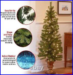 Christmas Tree For Entrances Includes Pre-strung White Lights and Stand 5 ft