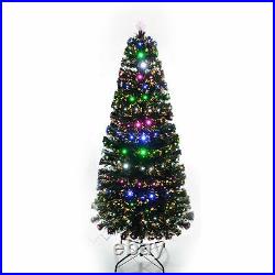 Christmas Tree Pre-Lit Fiber Optic Pine LED Light Xmas Home Decor Galactic 2-6FT