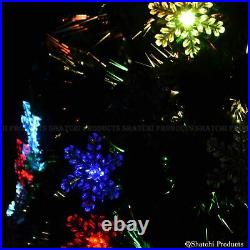 Christmas Tree Pre Lit Fiber Optic Pine LED Lights Xmas Decor Snowflake 2-6FT UK