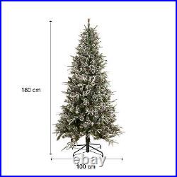 Christmas Tree Pre-Lit with 1273 Tips, 29 Pinecones, 240 Lights Artificial 6ft