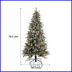 Christmas Tree Pre-Lit with 1273 Tips, 29 Pinecones, 240 Lights Artificial 6ft