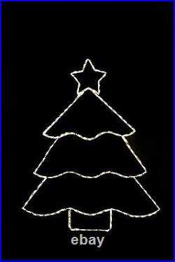 Christmas Tree Warm White LED lights metal wire frame outdoor display decoration