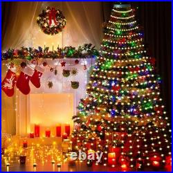 Christmas Tree Waterfall Lights 320 LED RGB Color Changing Indoor Outdoor Decor