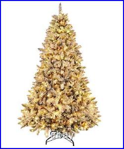 Christmas Tree With Lights 6.5ft Artificial Snow Flocked 1100 Branch Tips